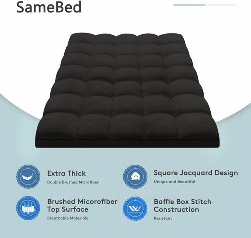 Miniatura 2 de SameBed Cubrecolchón tamaño individual, almohadilla de colchón extra gruesa para dolor de espalda, protector de colchón refrescante con bolsillo