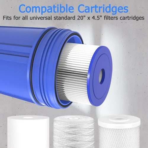 Miniatura 6 de WHB20 - Carcasa de filtro de agua para toda la casa, se adapta a filtros de sedimentos de 20 x 4.5 pulgadas, etc. para agua de pozos y ciudades