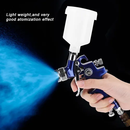 Miniatura 2 de pistola de gravedad para pintar, Mini spray neumático profesional 0.8/0.039 in boquilla para reparación de pintura de automóviles (H-2000A 0.031 in)