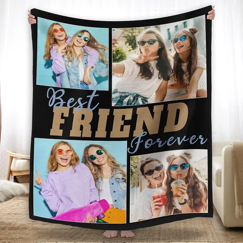 Miniatura 16 de YESCUSTOM Manta de fotos personalizada con tus fotos y textos, fabricada en Estados Unidos, regalo para esposas amigas para vacaciones, cumpleaños