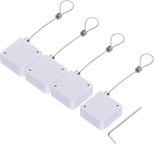 MECCANIXITY Cerradura de cable retráctil con bloqueo de seguridad adhesivo de doble cara con control remoto para TV, DVD, sala de exposición,