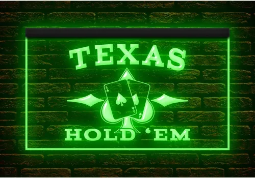 Miniatura 4 de 230097 Texas Hold'em Poker Casino Game Room Man Cave Display LED Light Letrero de neón (12 x 8 pulgadas, 16 colores por control remoto)