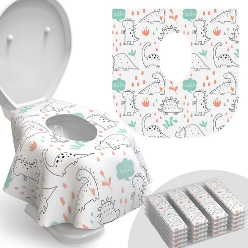 Miniatura 10 de Fundas desechables para asiento de inodoro, paquete de 20, impermeables, ideales para niños y adultos, extra grandes, envueltas individualmente