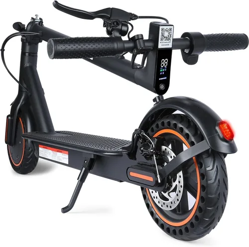 Scooter eléctrico para adultos, neumáticos sólidos de 8.5 pulgadas, motor de 350/500 W, velocidad máxima de 16/19 MPH y rango de 12/21 millas,