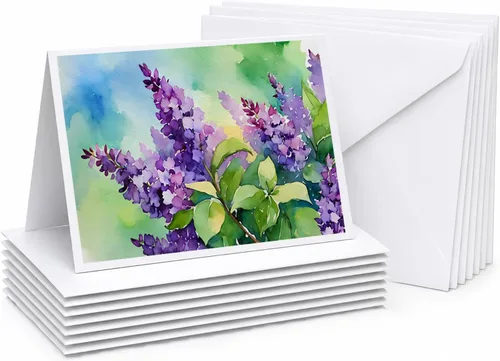 Miniatura 35 de Caroline's Treasures DAC1709GCA7P - Tarjetas de felicitación y sobres de arándanos de Texas en acuarela, paquete de 8 tarjetas en blanco con sobres