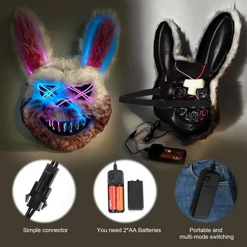 Miniatura 3 de Halloween Scary Face Mask, Easter Bear/Rabbit Mask, Easter Toys, Horror Costume Parties, Cosplay Accessories Mask Máscara de conejo