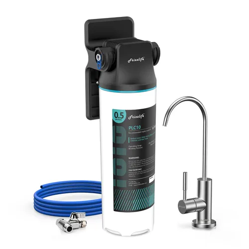 Miniatura 10 de Frizzlife SW20F - Sistema de filtro de agua para debajo del fregadero con grifo de níquel cepillado, certificado NSF/ANSI 53 y 42, reduce el 99.99%