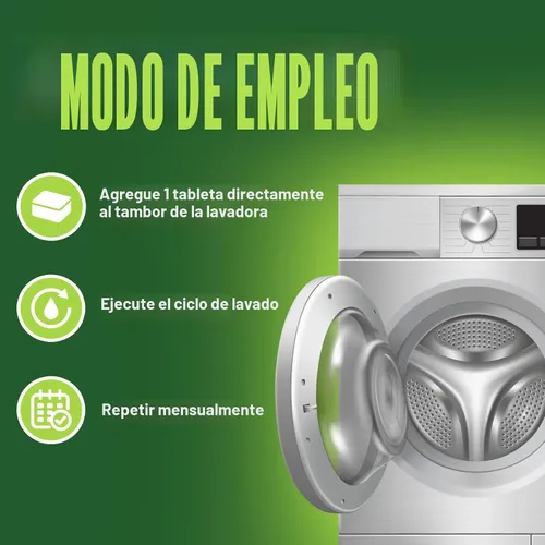 Miniatura 7 de Green Gobbler Premium - Limpiador y desodorizante para lavadora en tabletas con tecnología de limpieza de tuberías, desagües y mangueras Para