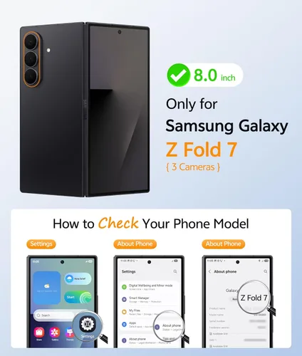 Miniatura 2 de FNTCASE Funda para Samsung Galaxy Z Fold 7: [protección de bisagra] Fundas translúcidas mate [compatible con Magsafe] [Protector de pantalla] Funda