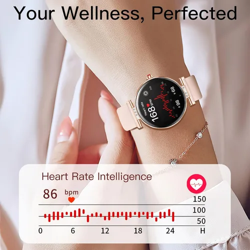 Miniatura 2 de Yihou Relojes inteligentes para mujer, rastreador de actividad física, reloj de fitness con monitor de frecuencia cardíaca, monitoreo del sueño, Rojo