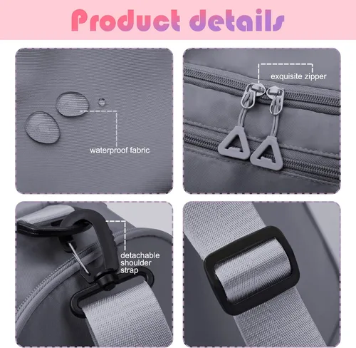 Miniatura 6 de RLGPBON Bolsa de gimnasio para mujeres y hombres, bolsa de lona para deportes, gimnasios y escapadas de fin de semana, bolsa de lona impermeable