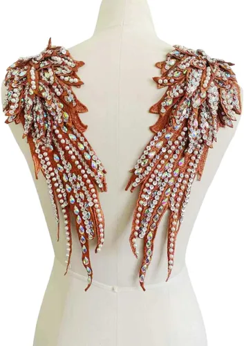 Miniatura 8 de Hecho a mano con diamantes de imitación para coser de 18 colores, apliques de encaje de perlas para coser a mano, parches para accesorios de ropa