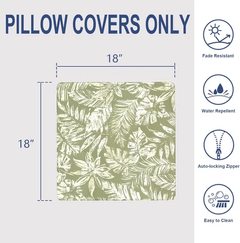 Miniatura 376 de Juego de 2 almohadas para exteriores de 16 x 16 pulgadas, repelentes al agua con interiores, para muebles de patio, hogar, jardín, geometría bohemia