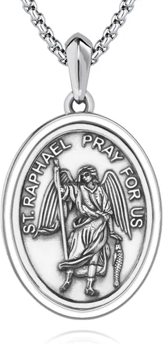 Miniatura 543 de Collar de plata de ley 925 con medalla de San Patrón, colgante de protección católica, amuleto, joyería religiosa para hombres y mujeres