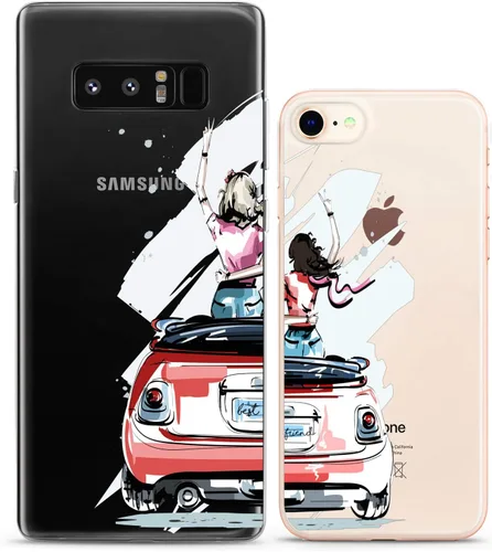 Miniatura 9 de Fundas a juego para parejas compatibles con iPhone 16 15 14 13 12 11 Pro Max Mini Xs X 6s 8 Plus 7+ Xr 10 SE 5 Best Friend Girly Traveling - Funda