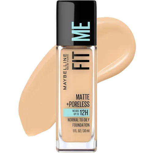 Miniatura 33 de Maybelline New York Fit Me Matte + Poreless Base Líquida, Formato de Bolsa, 220 Natural Beige, 1.3 onzas 220 Beige natural