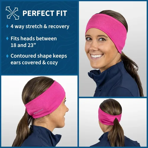 Miniatura 32 de TrailHeads - Diadema para mujer, diseño de cola de caballo, con banda para la oreja que absorbe la humedad, ideal para correr