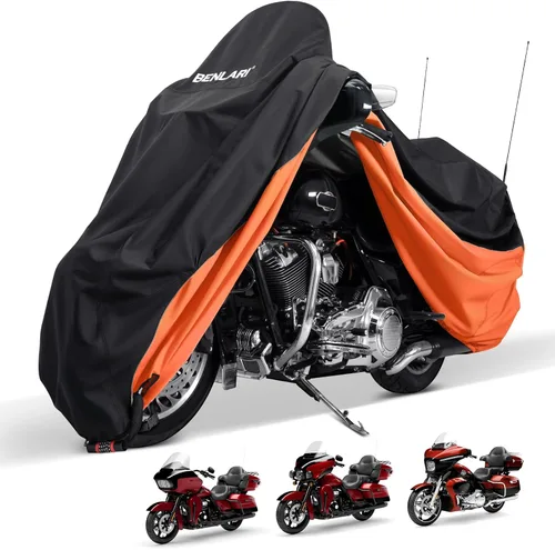 Miniatura 10 de Benlari Funda impermeable mejorada para motocicleta compatible con Sportster, Iron 883, Forty-Eight, Nightster Special, Superlow, Superlow 1200T
