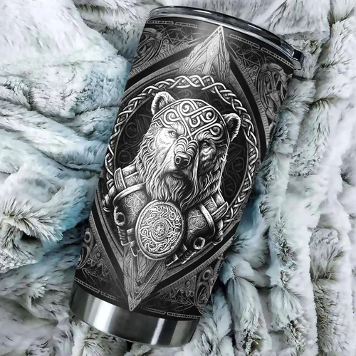 Miniatura 5 de Vaso vikingo personalizado estilo bandera de Estados Unidos, nombre personalizado, doble pared aislada al vacío, taza de 20 onzas, 30 onzas