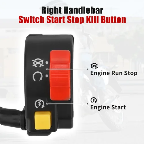 Miniatura 3 de M MATI Interruptor de manillar derecho Botón de arranque y parada de apagado para Suzuki DRZ400S DR-Z400S 2000-2009 37200-13E30 37200-13E31