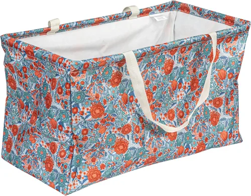Miniatura 21 de Household Essentials Bolso de lona Krush con estampado floral blanco y azul, bolsa multiusos para todos los propósitos Floral azul