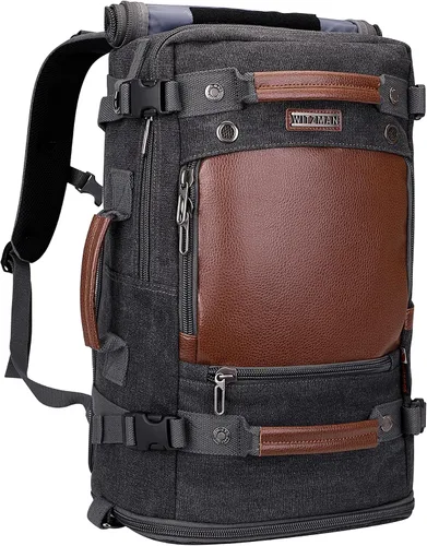Miniatura 7 de Witzman - Mochila de viaje para hombre estilo vintage de lona, 21 pulgadas azul), A2021 big size Blue 22.5 pulgadas azul