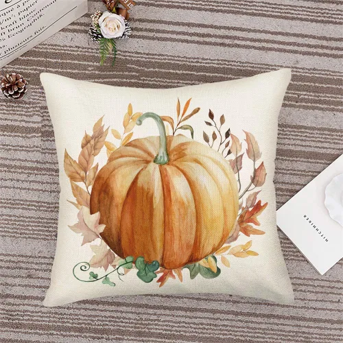 Miniatura 3 de Fukeen Fundas de almohada decorativas de otoño de 16 x 16 pulgadas, calabaza naranja y hojas de arce, fundas de almohada de cosecha de otoño, fundas