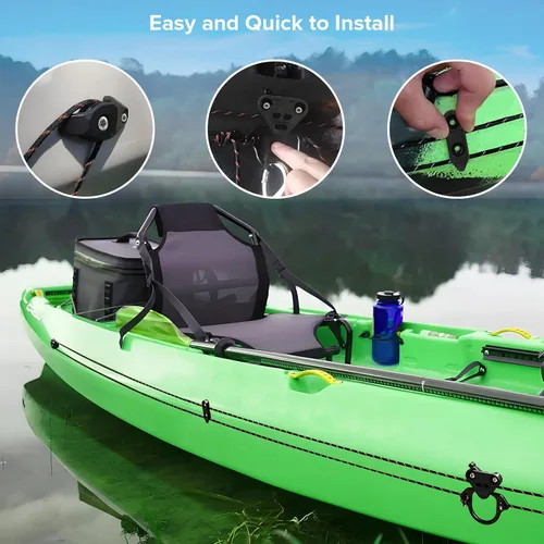 Miniatura 5 de Kit de carro de anclaje para kayak, sistema de carro de anclaje para canoa de kayak Kit negro (estándar)