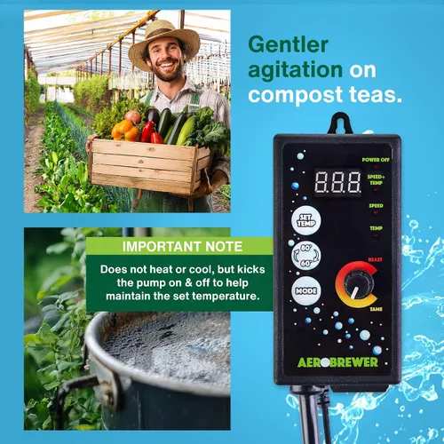 Miniatura 4 de AEROBREWER Controlador de temperatura + potencia - Controladores de velocidad variable para bomba de agua de motor eléctrico, controlador