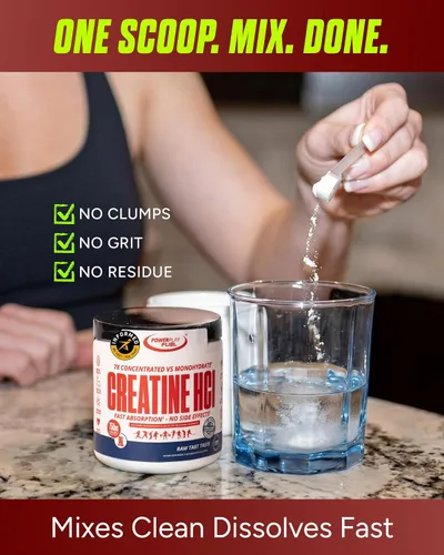 Miniatura 8 de CREATINE HCl en polvo para hombres y mujeres, fuerza muscular, rendimiento cerebral, salud cardíaca y apoyo inmunológico, sabor agrio crudo, 90
