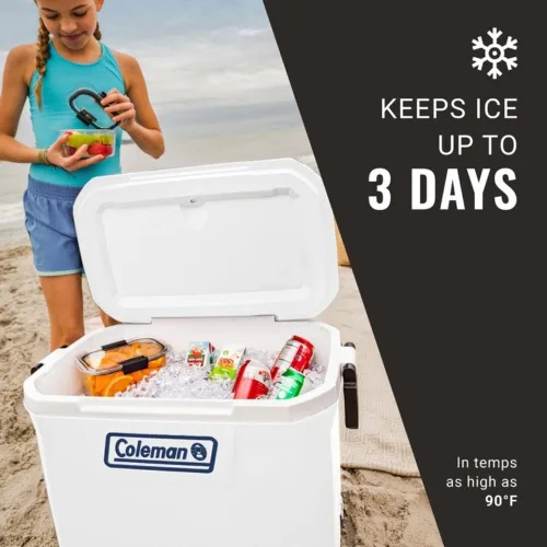 Miniatura 2 de Coleman Marine Cooler with Fully Insulated UV Guard Lid & Body, Keeps Ice for 3+ Days, Great for Boating & Fishing, 52qt/100qt Wheeled/120qt Options