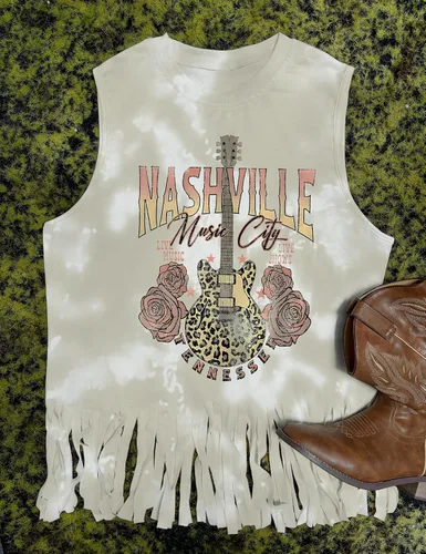 Miniatura 2 de iliheyov Nashville - Camiseta sin mangas para mujer, diseño de festival de música country, estampado gráfico, sin mangas, Nash Music