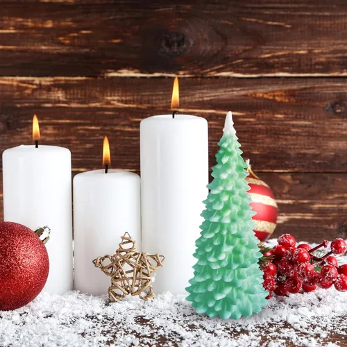 Miniatura 3 de Molde de vela de árbol de Navidad de gran tamaño para hacer velas, molde de silicona de Navidad 3D para fundición de resina DIY yeso arcilla