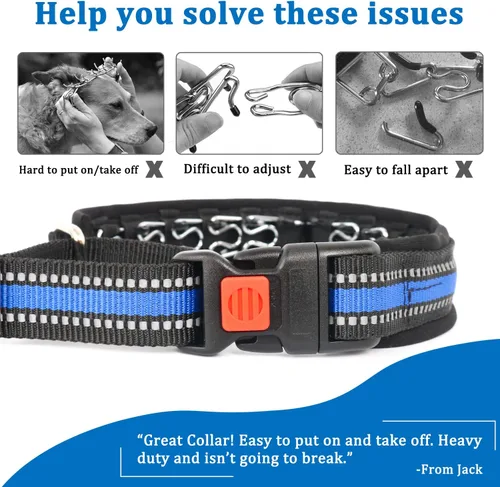 Miniatura 6 de Mayerzon Collar Martingale para perros, collar de perro antitirones con tira reflectante para perros pequeños, medianos y grandes, collar de perro