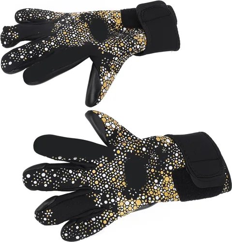 Alomejor Guantes de portero, palma de látex antideslizante con reverso de neopreno transpirable para fútbol y fútbol