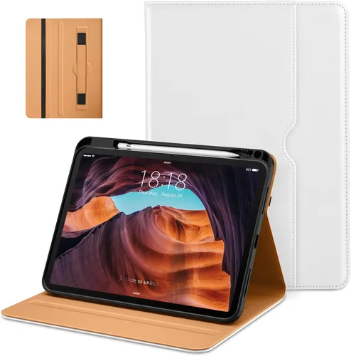 DTTO Funda para iPad (A16) 11ª Generación de 11 Pulgadas 2025, Funda para iPad 10ª Generación de 10.9 Pulgadas 2022, Funda de Soporte Folio de Blanco
