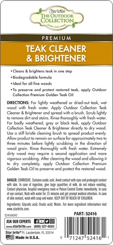 Miniatura 5 de STAR BRITE Colección para Exteriores Cuidado de Teca - Renovar, Refrescar y Proteger Teca y Otras Maderas Finas, 1 unidad (paquete de 1)