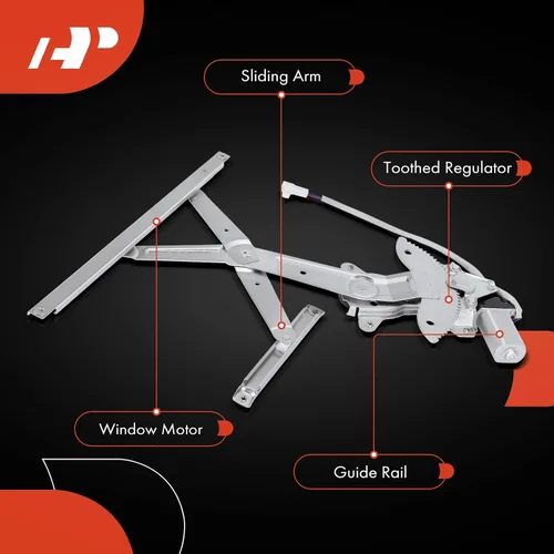 Miniatura 6 de Regulador de ventana eléctrica A-Premium con motor compatible con Toyota Corolla Sedán 1998-2002, lado del conductor delantero