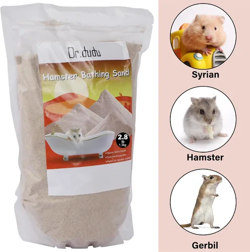 Miniatura 2 de DR.DUDU Arena de baño para hámster, 2.8 libras, libre de polvo, arena del desierto o arena para orinal para hámster, chinchillas, jerbo, ratones