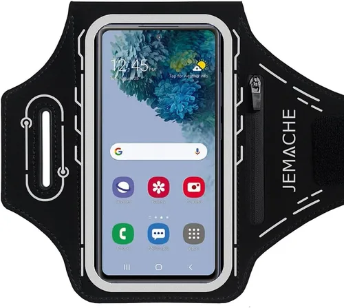 Brazalete para Samsung Galaxy S26 S25 S24 S23 S22 Ultra/Plus/FE, gimnasio Running Entrenamientos Brazo Band con soporte para auriculares (negro)