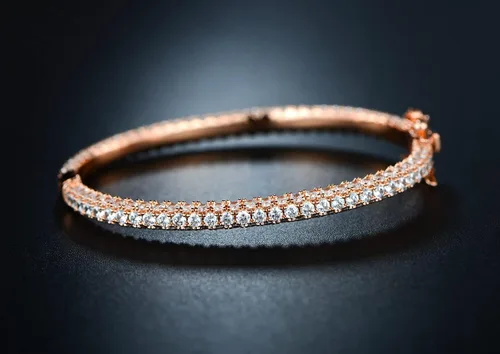 Miniatura 6 de Barzel Pulsera de eternidad chapada en oro de 18 quilates