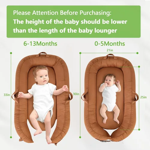 Miniatura 3 de Tumbona portátil para bebé, para viajes, transpirable y cómoda, 100% algodón, nido de bebé de 0 a 24 meses, lavable a máquina, tumbona para recién