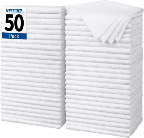 Miniatura 41 de FIXSMITH Paño de limpieza de microfibra, paquete de 12, toallas multifuncionales, tamaño: 12 x 16 pulgadas, trapos altamente absorbentes, sin 3