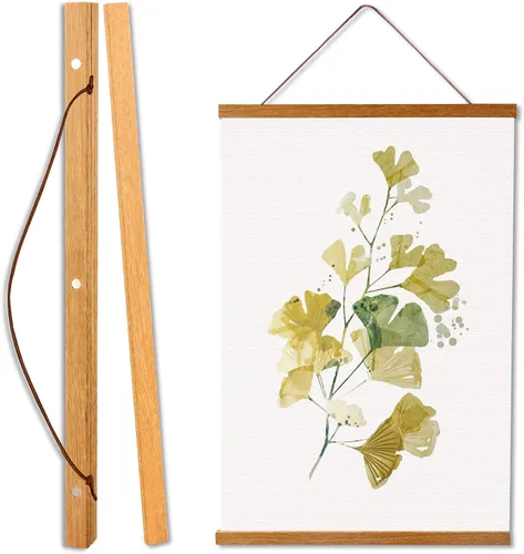 WITCOLOR - Marco magnético para colgar pósteres, 24 x 36, 24 x 30, 24 x 16, 24 x 18 pulgadas, diseño de madera clara, lienzo, con imán, kit de