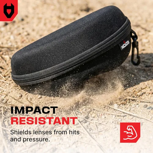 Miniatura 3 de Estuche de almacenamiento NoCry para gafas de seguridad con forro de fieltro, cierre reforzado y práctico clip de cinturón