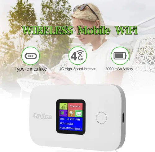 Miniatura 8 de Zopsc Enrutador WiFi inalámbrico portátil, punto de acceso 4G 5G LTE con ranura para tarjeta SIM, velocidad de 150 Mbps, conexión de 12