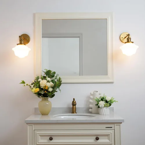Miniatura 3 de Pathson Modern Wall Sconce, Milk White Bathroom Vanity Light Fixture, Wall Lighting for Bedroom Living Room Hallway Home Decor