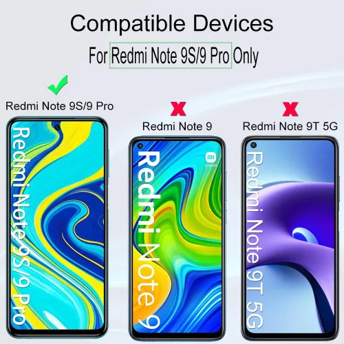Miniatura 2 de Ibywind Protector de pantalla para Redmi Note 9, con 2 piezas de vidrio templado, 1 protector de lente de cámara, 1 película de fibra de carbono
