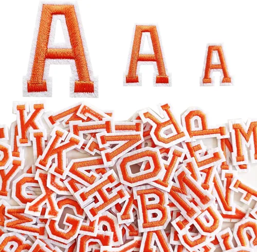 Miniatura 18 de Parches de letras para planchar de 1.3 pulgadas, 78 piezas, parches bordados del alfabeto A-Z para ropa, chaquetas, sombreros, mochilas, jeans