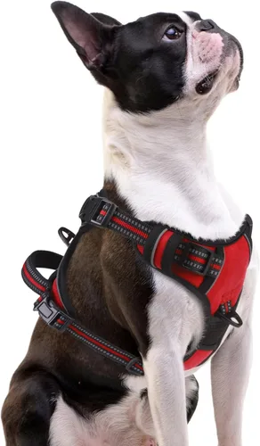 Miniatura 21 de PUPTECK Arnés para perro sin tirones para perros grandes, arnés para perro ajustable reflectante con mango de fácil control, arnés para mascotas